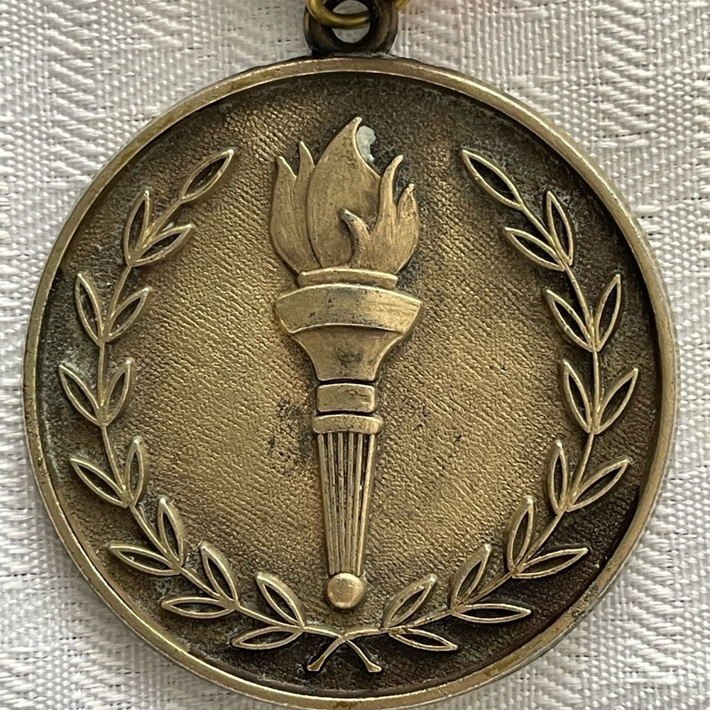 Vintage Brass Sports Medallion made in the USA